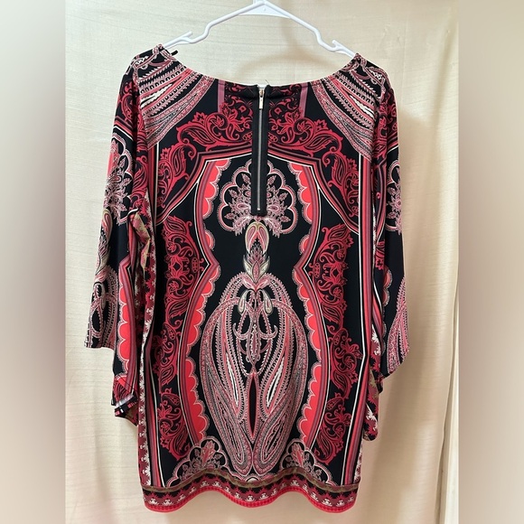 Alfani Woman 1X Red & Black Baroque Print Tunic Dress/Top - Picture 5 of 5